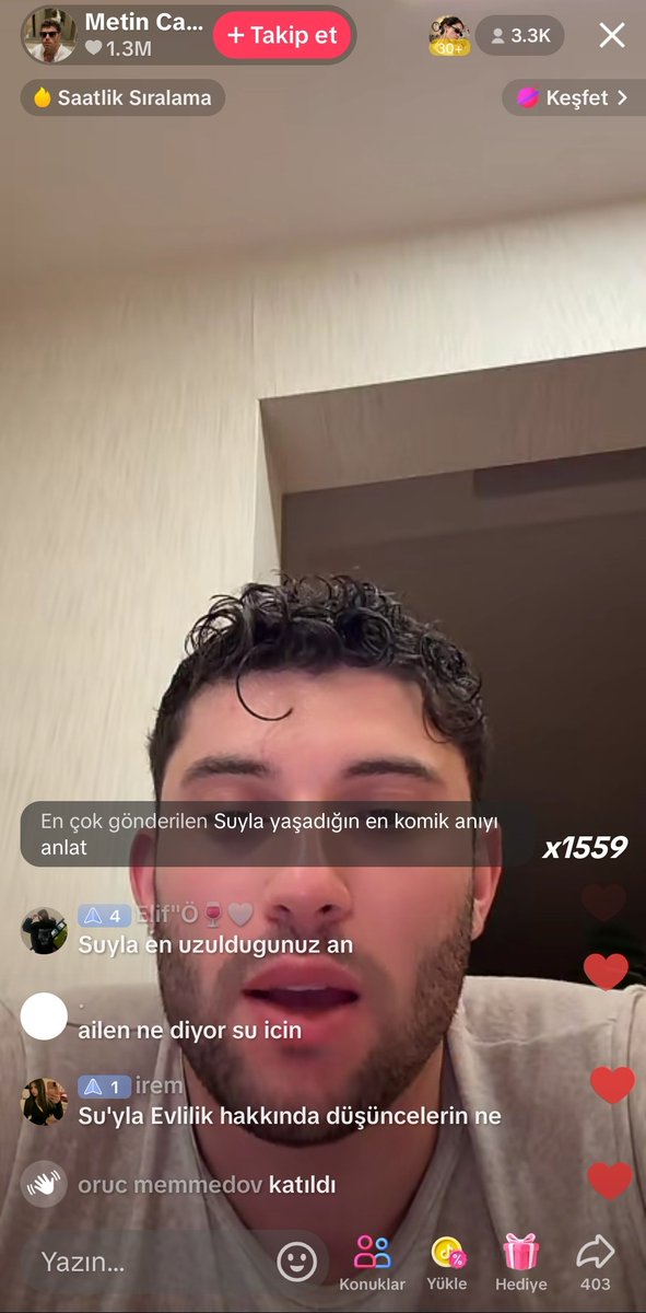 Tiktokta karşıma metincanın yayını çıktı da 3k civarı izleniyor. Yorumların çoğu da suyla ilgili olabilir tabi adamın çifti var ama büşra tek başına o kadar izleniyordu. Bu metincan ve metsucuların büşra düşmanlığı da bundan demek