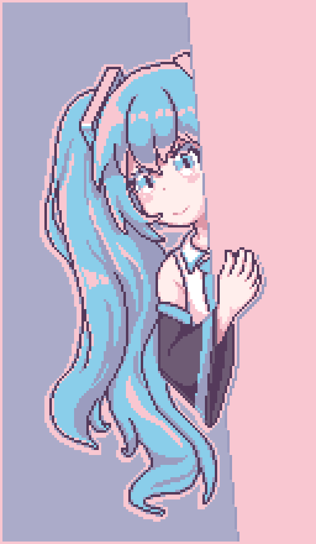 spergatito_'s tweet image. hatsune miku !! #pixelart