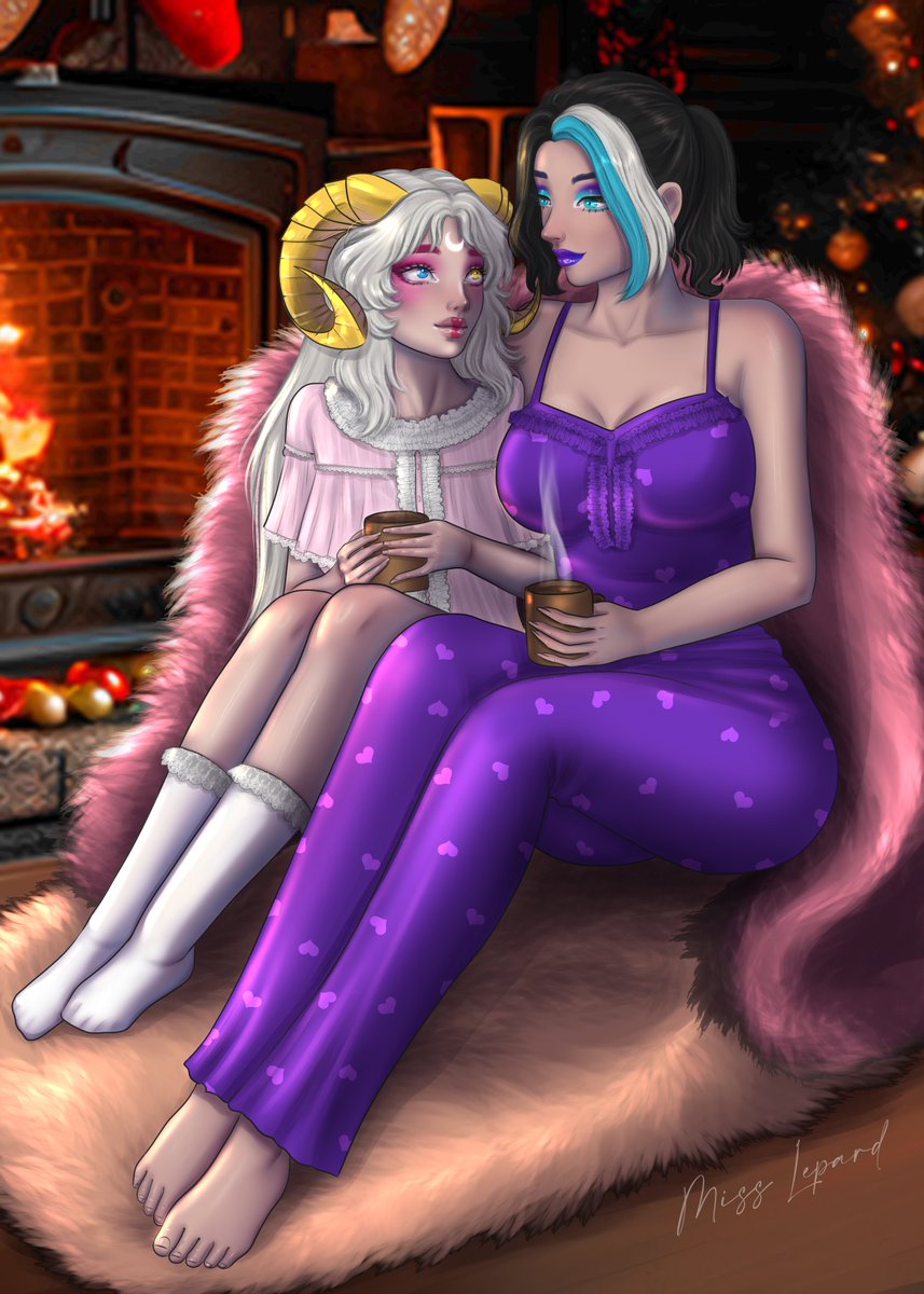 MissLepardArts's tweet photo. Ariadna x Uhr in a Cozy Xmas 🎄☕️☕️
Thank you for love my dear OC😭❤️
They look so cute together!

Custom commission for @/salvadorelopez3 
Thank you as always!🥰

#xmas #commissionart  #vgenartist #VGenComm https://t.co/t8z0iAQRxK