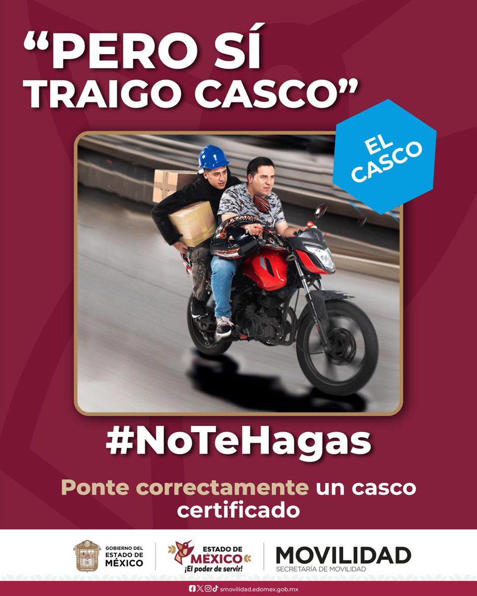 SS_Edomex's tweet photo. ¡Hey! #NoTeHagas, sigue estas recomendaciones y evita accidentes.🏍️👀 https://t.co/2HGqUFDMzV