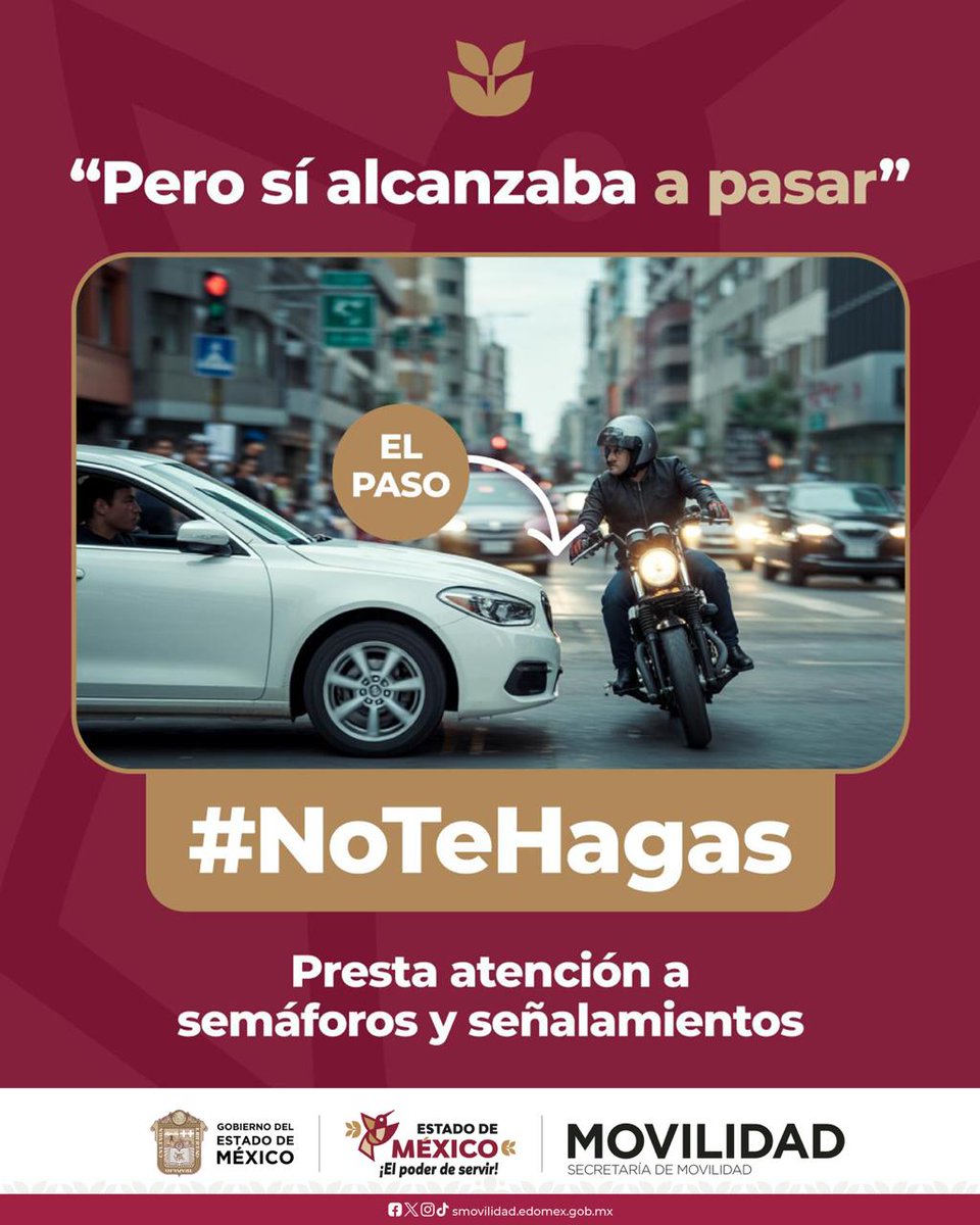 SS_Edomex's tweet photo. ¡Hey! #NoTeHagas, sigue estas recomendaciones y evita accidentes.🏍️👀 https://t.co/2HGqUFDMzV