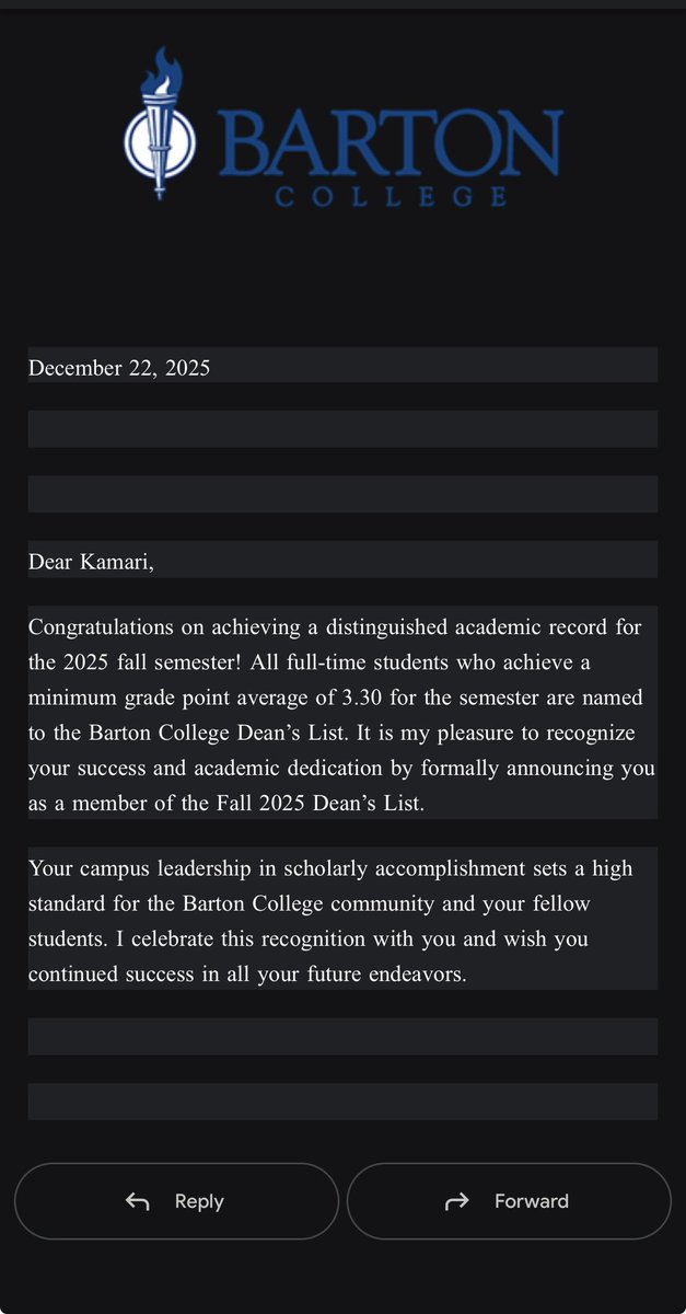 Blessed and honored to have made Dean’s List this past semester🙌🏾 #AGTG