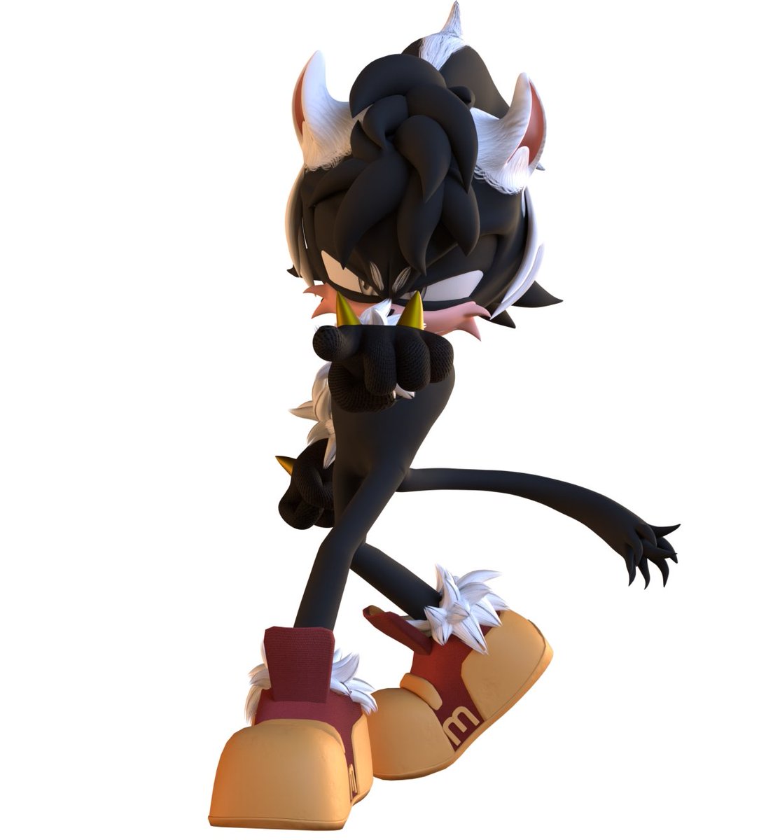 And i'm back with a new 3d model! 
A commission for <a href="/al_akuma69/">🔥☕ tea with devil 😈🔥</a> !
I learned so much while doing their character
#SonicTheHedgehog #blender #3dart