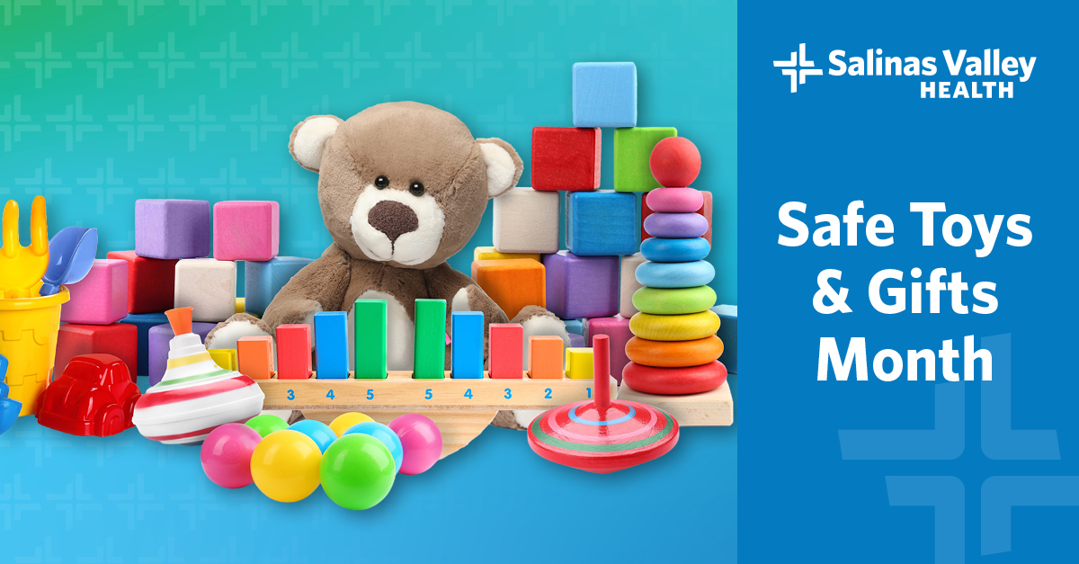 Salinasvhealth's tweet image. December is National Safe Toys and Gifts Month. It’s important to choose age-appropriate, safe toys for children to help prevent holiday-season injuries. 

#safetoys #giftgiving #awareness #SalinasValleyHealth
