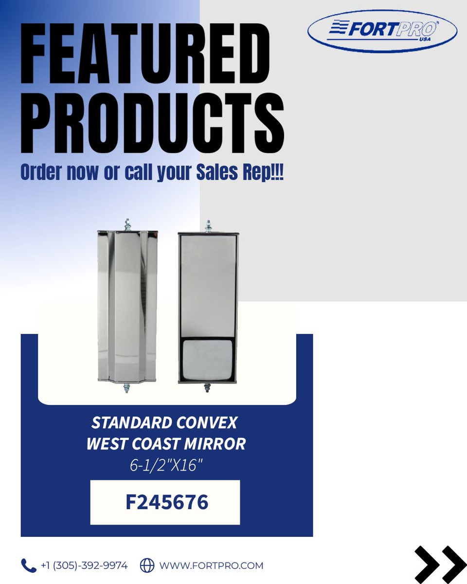 Fortpro's tweet image. 🔩 FEATURED PRODUCTS | FORTPRO

✔️ F245676 – Standard Convex West Coast Mirror 6-1/2” x 16”
✔️ F224746F – Spring Brake Chamber Type 30/30 FT3030S NT3030S
✔️ F184285 – 64179037 Booster Spring Kit
✔️ F224924 – 4710Q Brake Shoe Box Kit 23K
