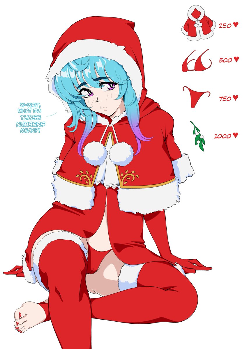 AnduoGamesDev's tweet photo. Hoe, hoe, hoe ❄️ 

Zoey has presents if you have the hearts❤️

Like the image to unlock the next pinup at 250❤️ https://t.co/hnOgfG0j4r