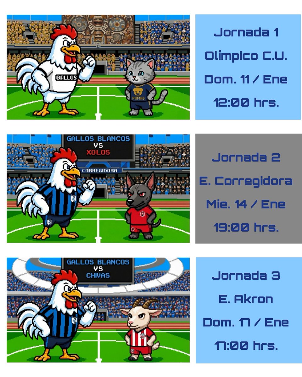 Enero 2026 arranca el torneo clausura 2026 y el <a href="/Club_Queretaro/">Gallos Blancos 🐓</a> se prepara para iniciar a tope esta nueva era. Les dejamos los partidos del primer mes del año.

#Queretaro #GallosBlancos #FutbolMexicano #Mexico #LigaMX #LigaBBVAMX