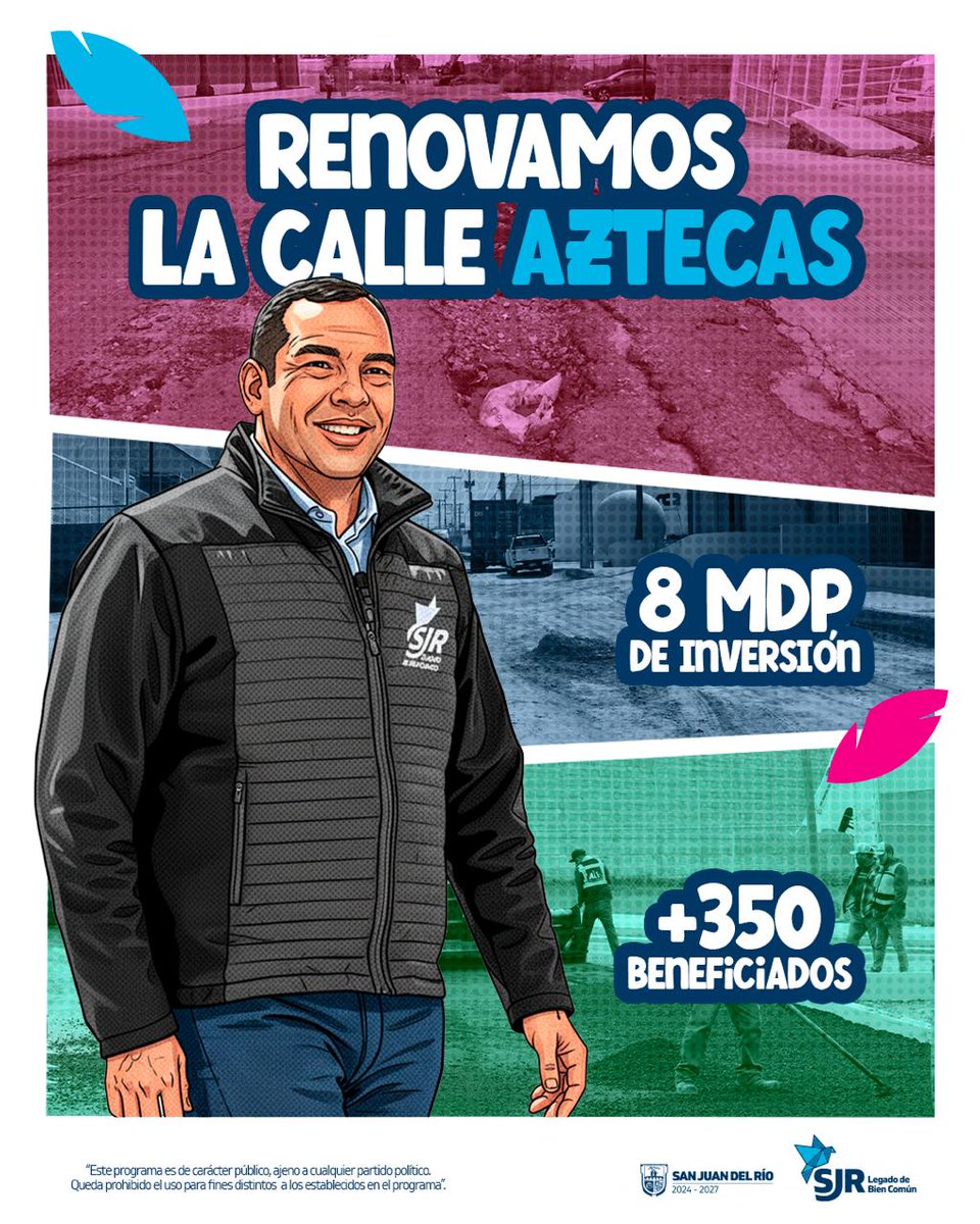 Avanzamos en la rehabilitación que el equipo de Obras Públicas está realizando en la calle Aztecas.
Una vialidad que requería nuestra atención y que hoy ya se interviene para las y los vecinos de esta zona. #LegadoDeBienComún