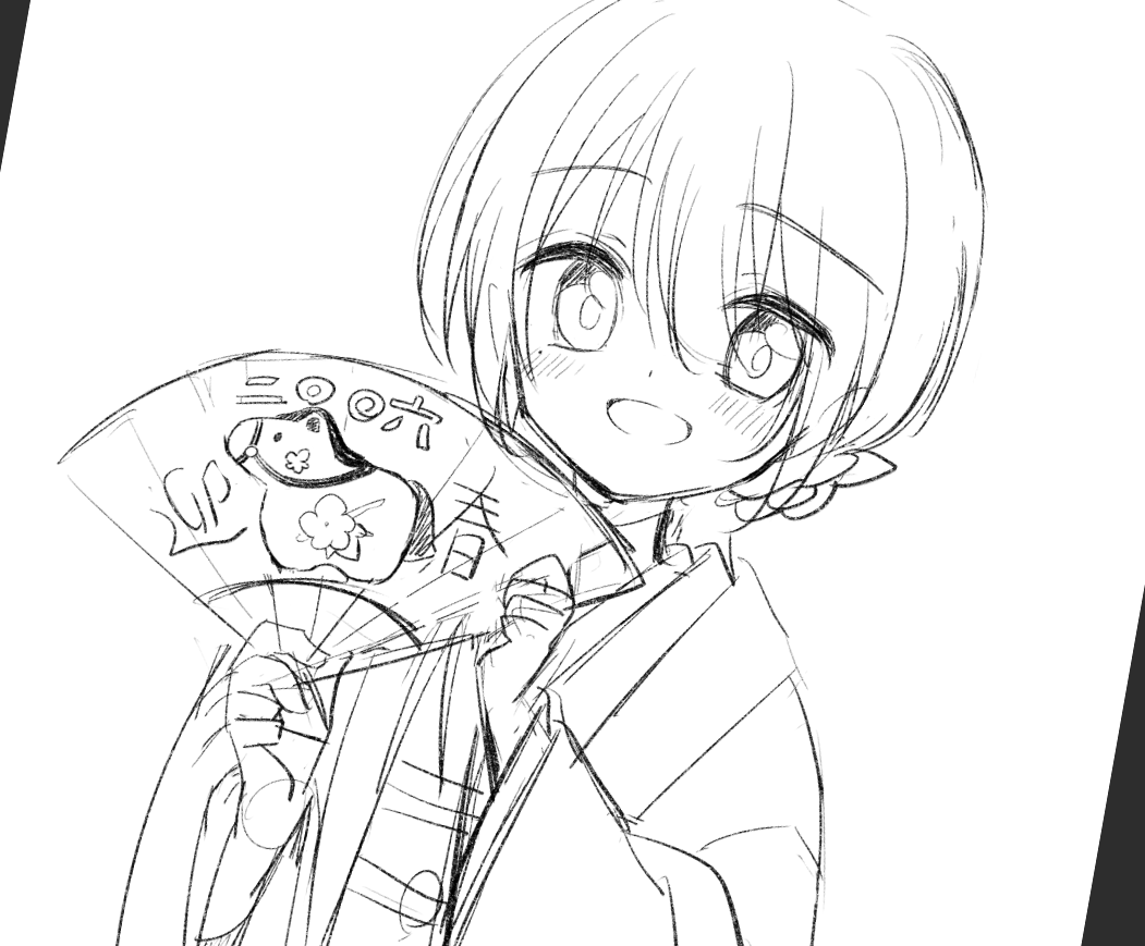 あとファンボックス用の年賀絵もラフってるんだけど 描けるのか…？？