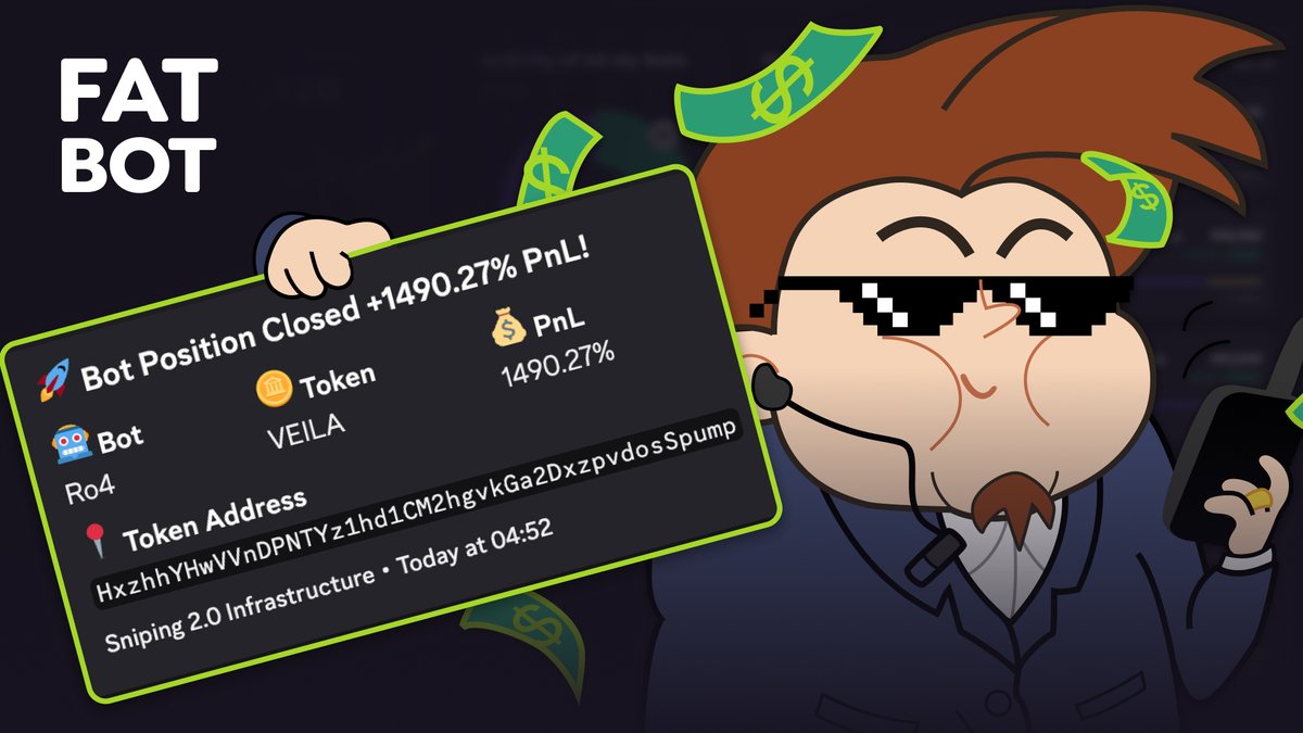 FatBot delivers once again 🚀

Our user closed a standout +1490% PnL position using Sniping 2.0 - exactly the kind of performance the system was designed to deliver 📈

This level of performance speaks for itself!

#FATTY #FatBot #TradingBot