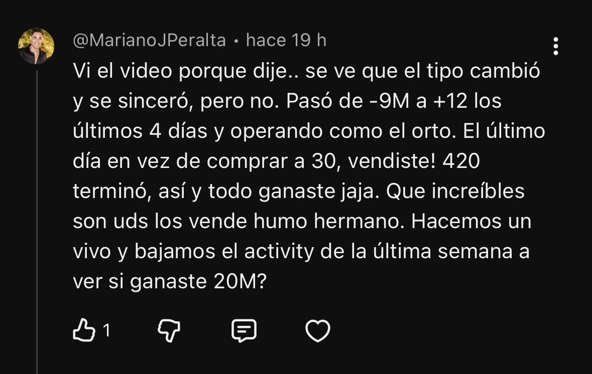 No hay caso con este pibe, como le cuesta interpretar un par de cruces.