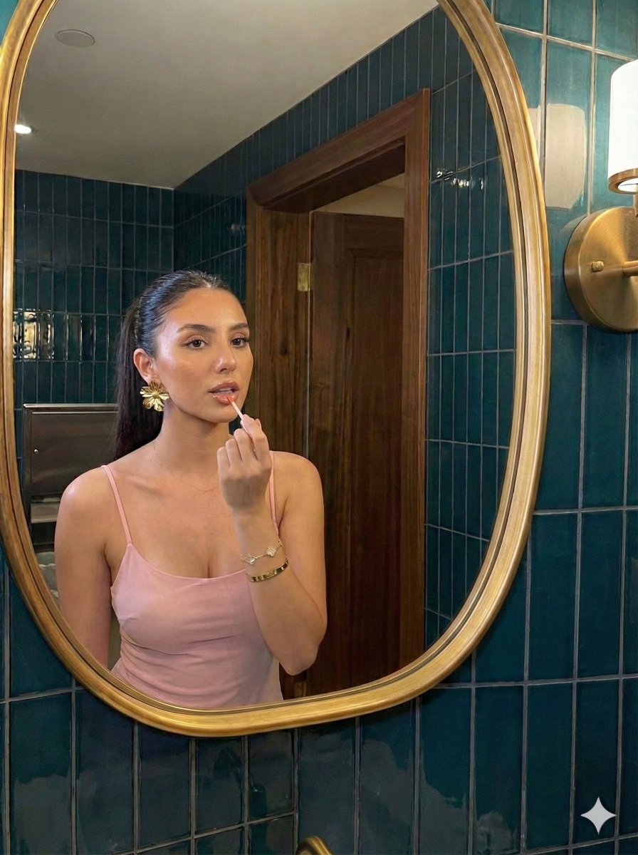 Glamorous Mirror Reflection Beauty Shot — example 2