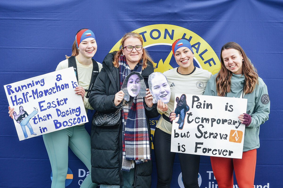 BAA's tweet image. Kicking off the week with some motivation from this year's #BostonHalf spectators!🗣️💙💛 #MotivationMonday