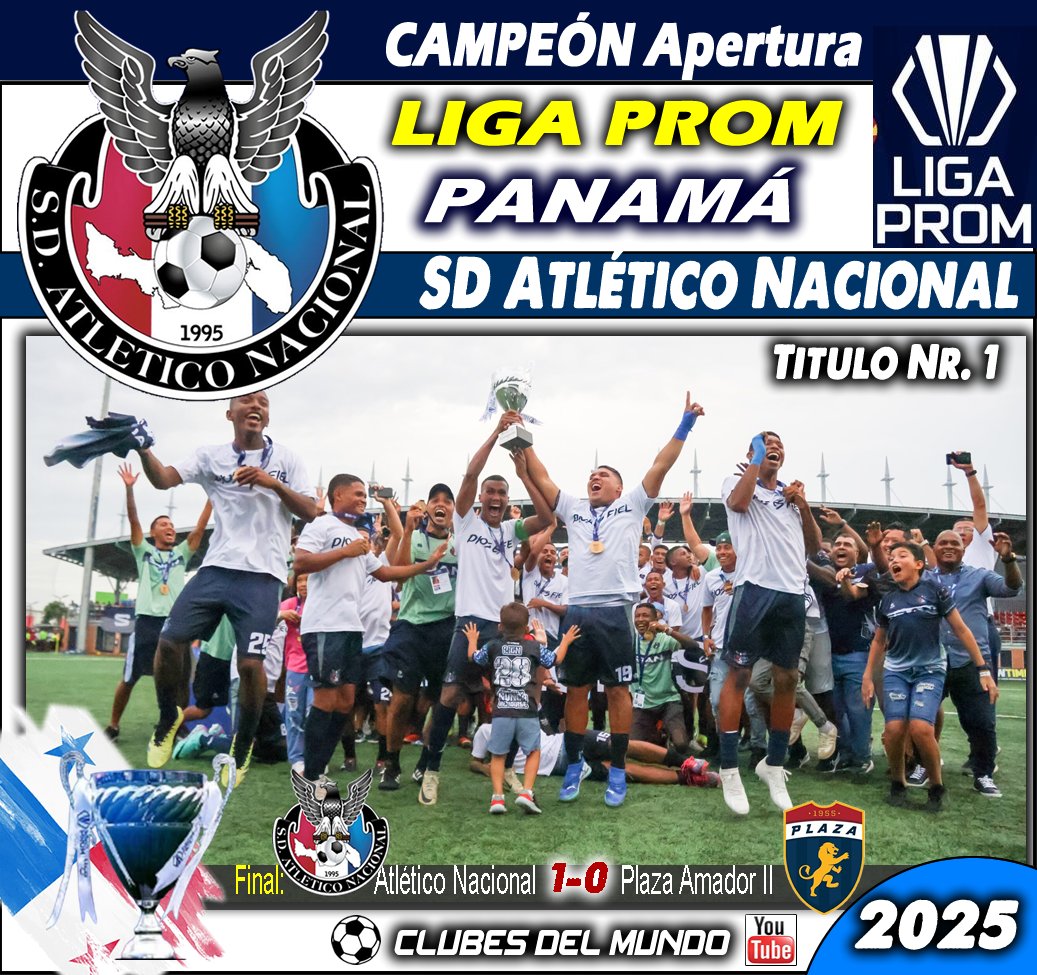ClubsDelMundo's tweet photo. La SOCIEDAD DVA. ATLÉTICO NACIONAL se proclama Campeón del  Torneo Apertura de la LIGA PROM, la segunda División de PANAMA. #SDAtleticoNacional #PanamaCity #LigaProm #Panama  @sdatleticonal https://t.co/e2gecILynW
