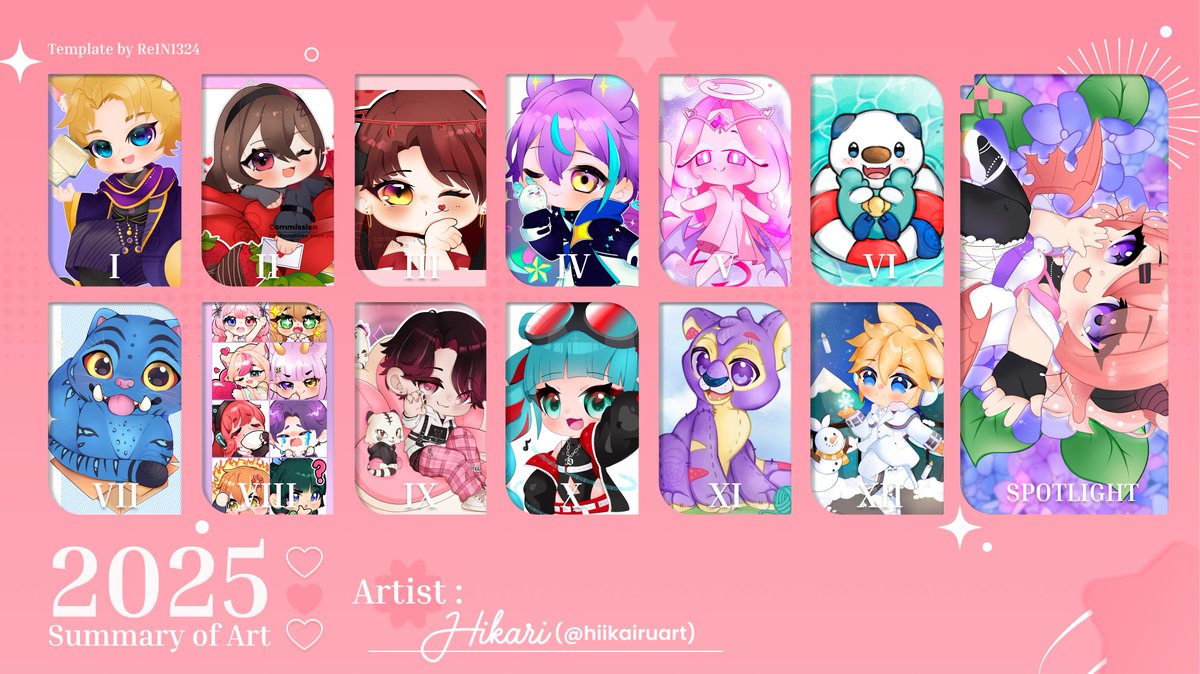 It's incredible to see how much my art style has changed since last year. I still have room for improvement, so let's see how much inspiration 2026 brings me! 

Thank you for supporting my growth as an artist 🩷

#artsummary #artsummary2025