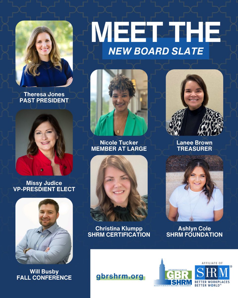 The new 2026 GBR SHRM Board Slate was proposed and approved to fill current vacancies and align roles moving forward. Congratulations to new board members and those in new roles! #HRProfessionals #SHRM