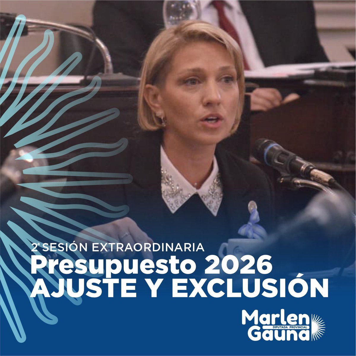 MarlenGauna's tweet photo. Como Diputada Peronista mi voto al Presupuesto 2026 en General NEGATIVO y en Particular NEGATIVO. No es unánime. 
Por definición política y coherencia electoral soy oposición a este Gob que ajusta a las familias correntinas.
Inclusive emití un dictamen en minoría incluyendo modificaciones para respetar la federalidad de los Municipios de #Corrientes