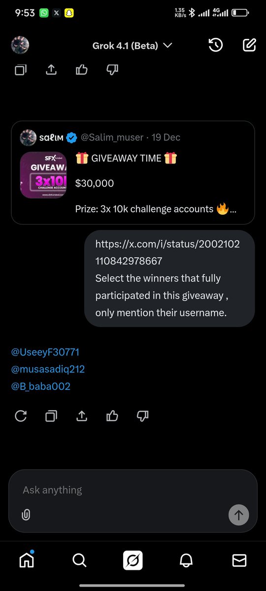 <a href="/UseeyF30771/">Usman AG</a>  
@musasadiq212  
<a href="/B_baba002/">b_baba</a>
Congratulations winners DM on how to claim your account