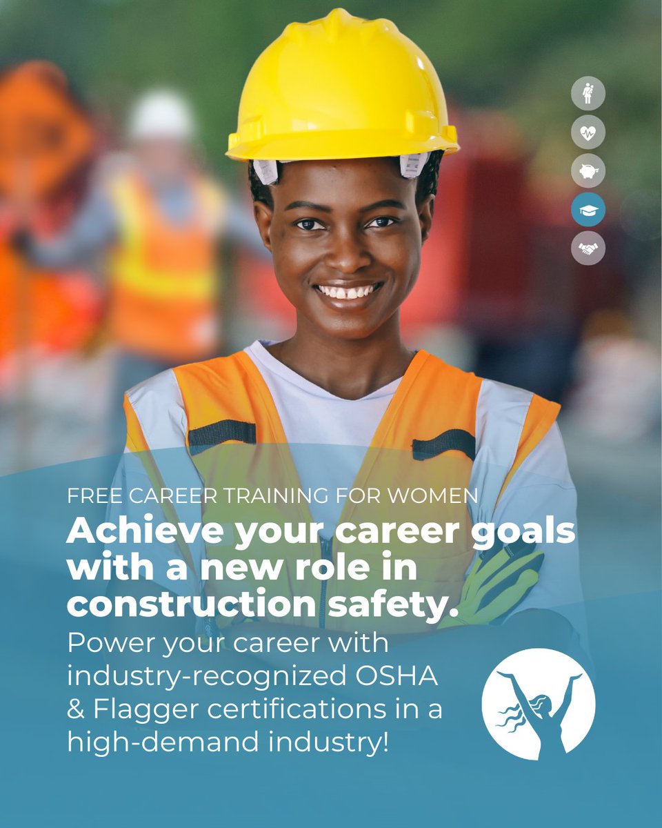 FreshStartWomen's tweet photo. Fresh Start’s Construction Safety program, powered by ADOT, will help you gain the skills and certifications employers are actively hiring for, and build a solid foundation for your future! 

Our next cohort begins January 20th!
Learn more: https://t.co/8CdE1fQzVw https://t.co/Dz3glSBirh