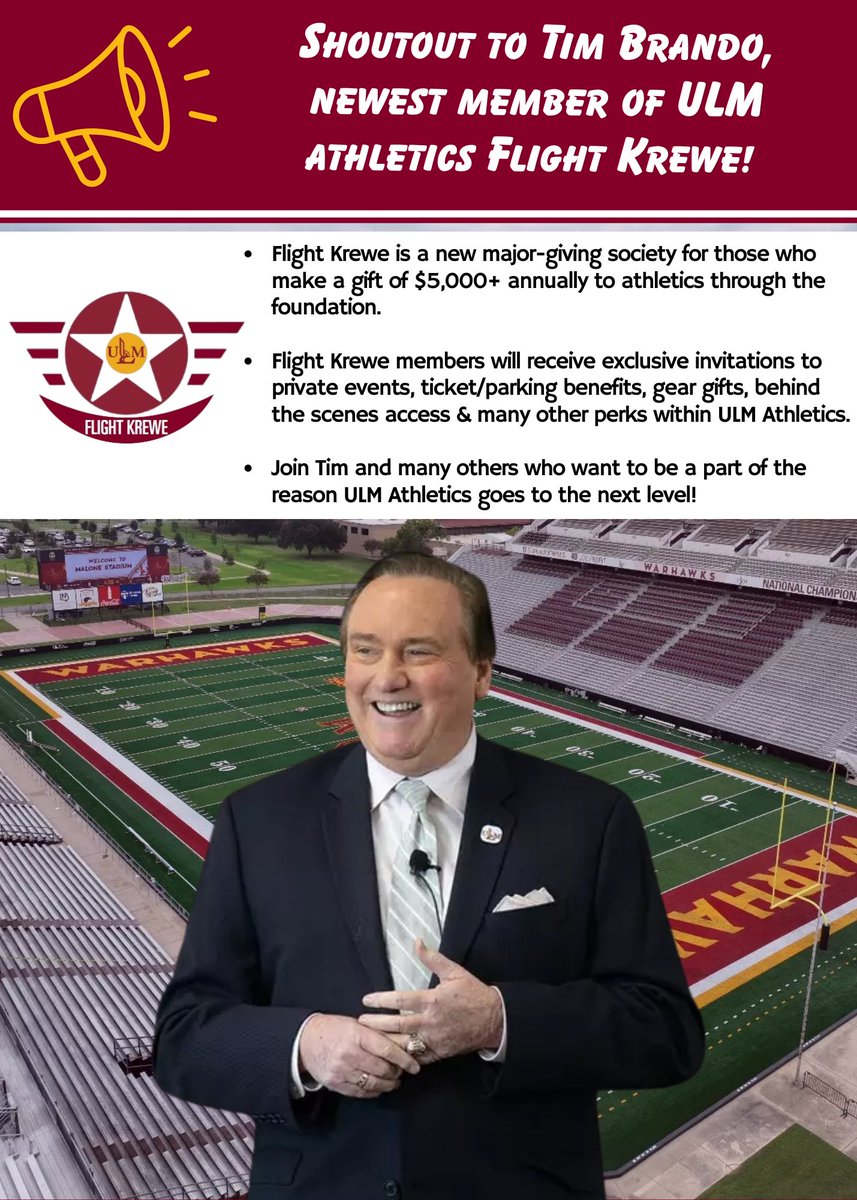 ULMWarhawks's tweet image. Looking forward to the Flight Krewe taking us to new altitude in 2026. They’re in the Krewe, are you?

#TakeFlight🛫