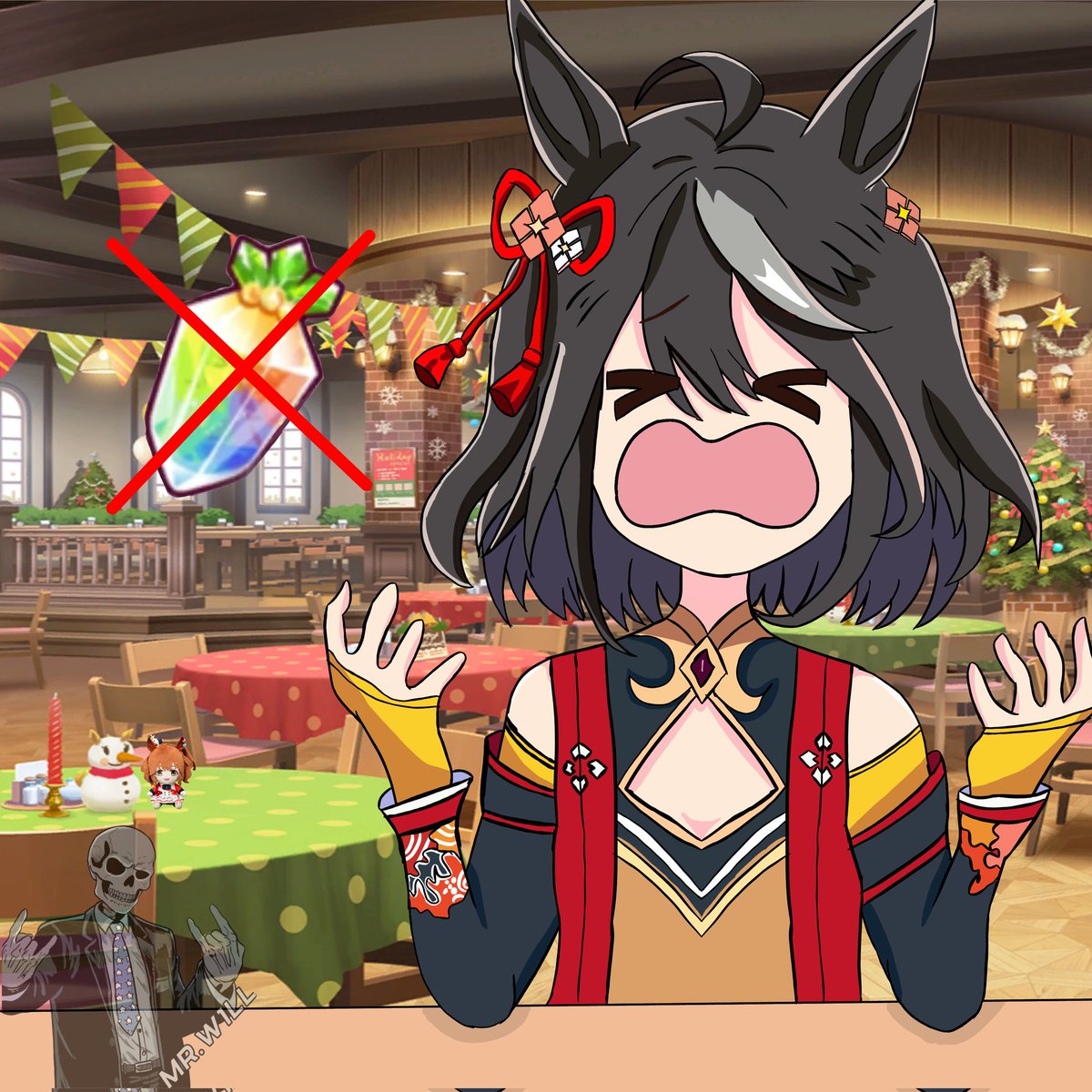 los que no han obtenido a Kitasan Black se encuentran así:
#CuriMusume #umamusume #kitasan