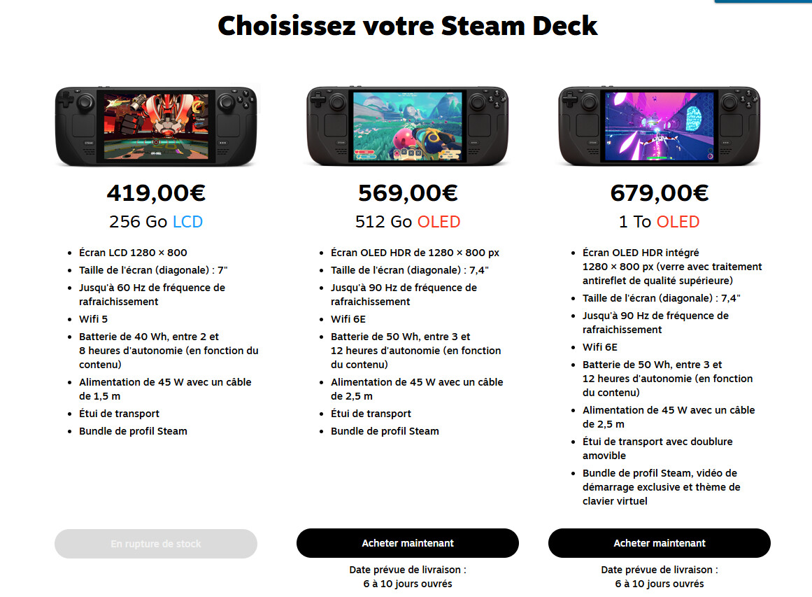 JVCom's tweet image. C'est terminé pour le Steam Deck LCD 256 Go !

Valve annonce subitement sa fin de production. Il n'est désormais plus possible de l'acheter. 

Il ne reste plus que les deux modèles OLED.