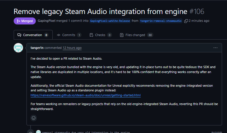 theredpix's tweet image. #UnrealEngine #Vite We just updated the repo with an array of #Engine debloat commits. This will reduce the repo size for about 4GB-5GB and also reduce binary size non-trivially, with a minor performance improvement, especially in editor. Also  #PhysX  Instanced Subsystem was