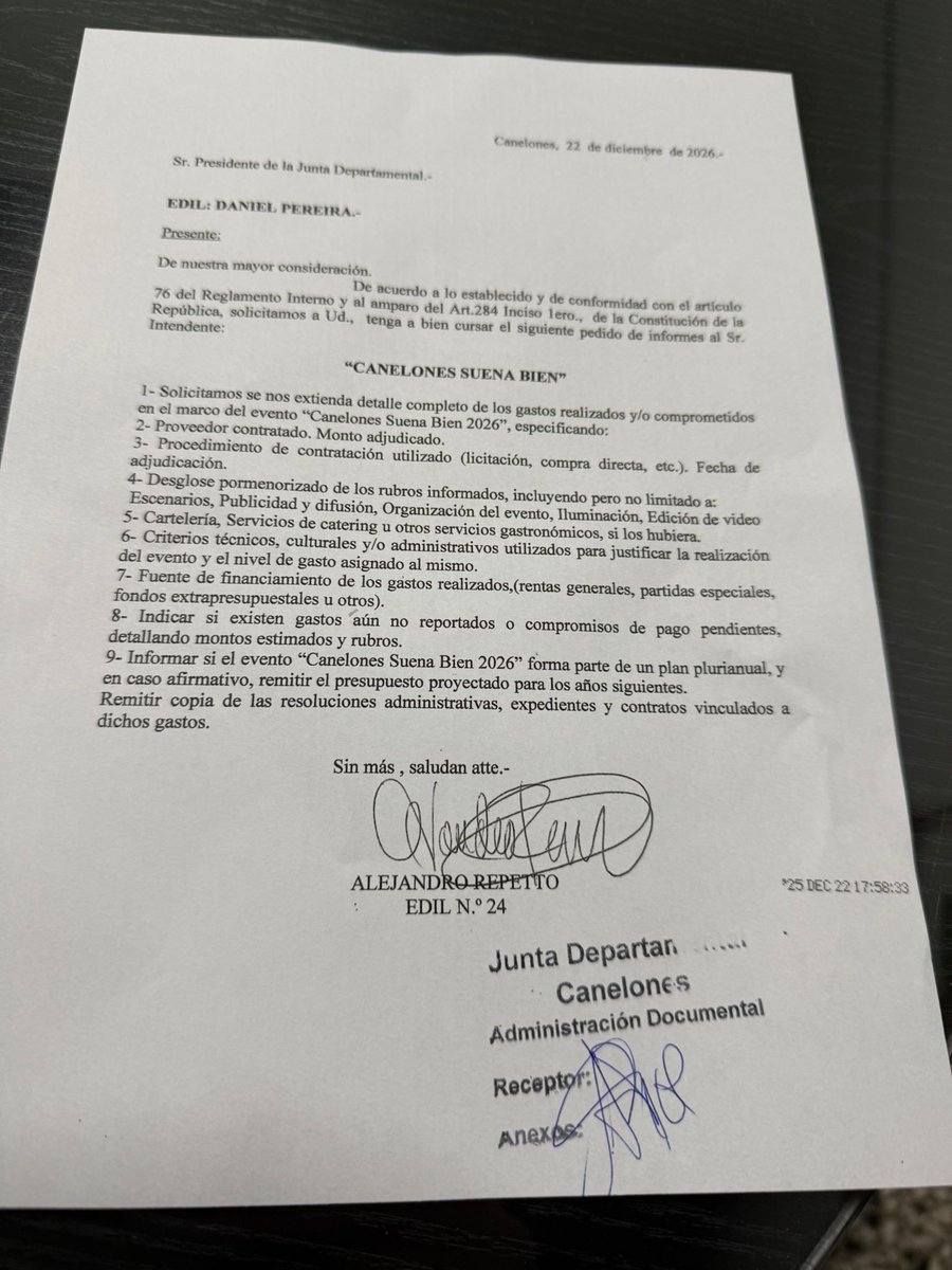 Ya se hizo el pedido de informe por el costo de Canelones Suena Bien. Para fines de febrero debería estar.

Igual voy a seguir actualizando lo que reporten en ARCE