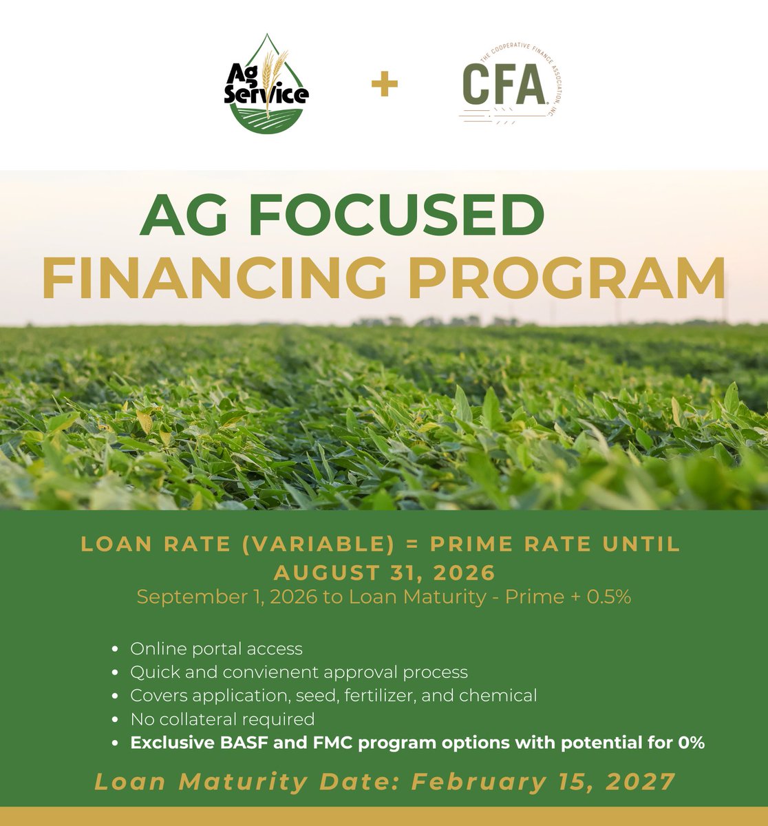 AgServiceInc2's tweet image. Ag Service Inc. is excited to offer financing options for the 2026 growing year.

The application process is quick and easy. Contact our Hillsboro location for more details or to sign up.