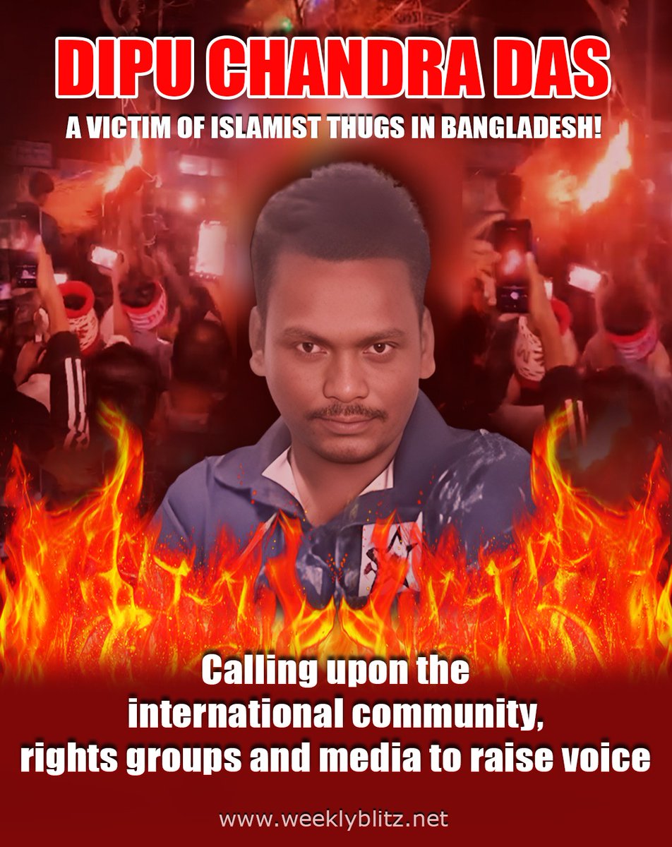 salah_shoaib's tweet image. A Global Appeal!

Dipu Chandra Das (30), a Hindu man in Bangladesh was brutality lynched and set on fire by Islamists, following false allegations of blasphemy. Although perpetrators of this heinous crime are mostly seen in a video, which they made while committing this crime,…