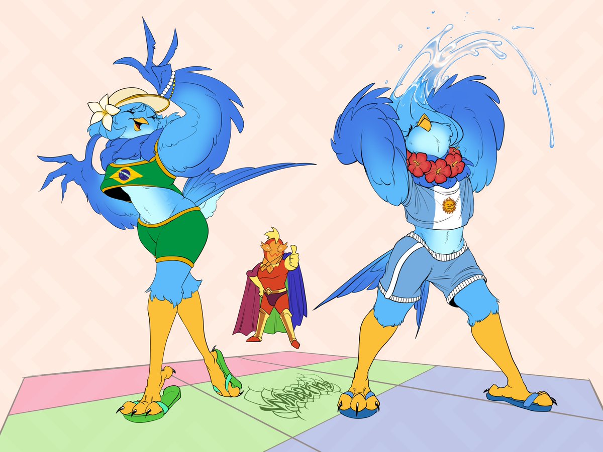 Thank you for your suggestion. I researched what kind of bird it is, and it turns out it lives in South America. That's how the idea for this work came about. 

#undertaleyellow #uty #Martlet #UndertaleYellowFanart #MartletMonday #elbailador #fanart #brazilian #Argentina