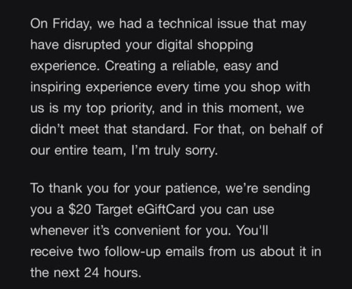 built2cop's tweet image. TARGET IS EMAILING OUT FREE $20 GIFT CARDS AFTER A “TECHNICAL ISSUE”