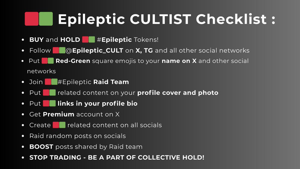 Epileptic_CULT's tweet image. Let's go through the checklist and start an amazing day, Cultists! 

GM y'all!

#Epileptic