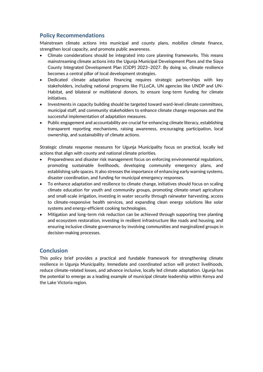 Ugunja Climate Action Policy Brief shows how Data + Evidence strengthens Resilience. Floods, droughts &amp; citizen vulnerability demand Adaptation. With <a href="/kijijiyeetu/">Kijiji Yeetu Africa</a> &amp; <a href="/ushahidi/">Ushahidi</a>, Ugunja will align with Kenya ClimateAction Plan to deliver community‑led solutions. #CommunityNetworks