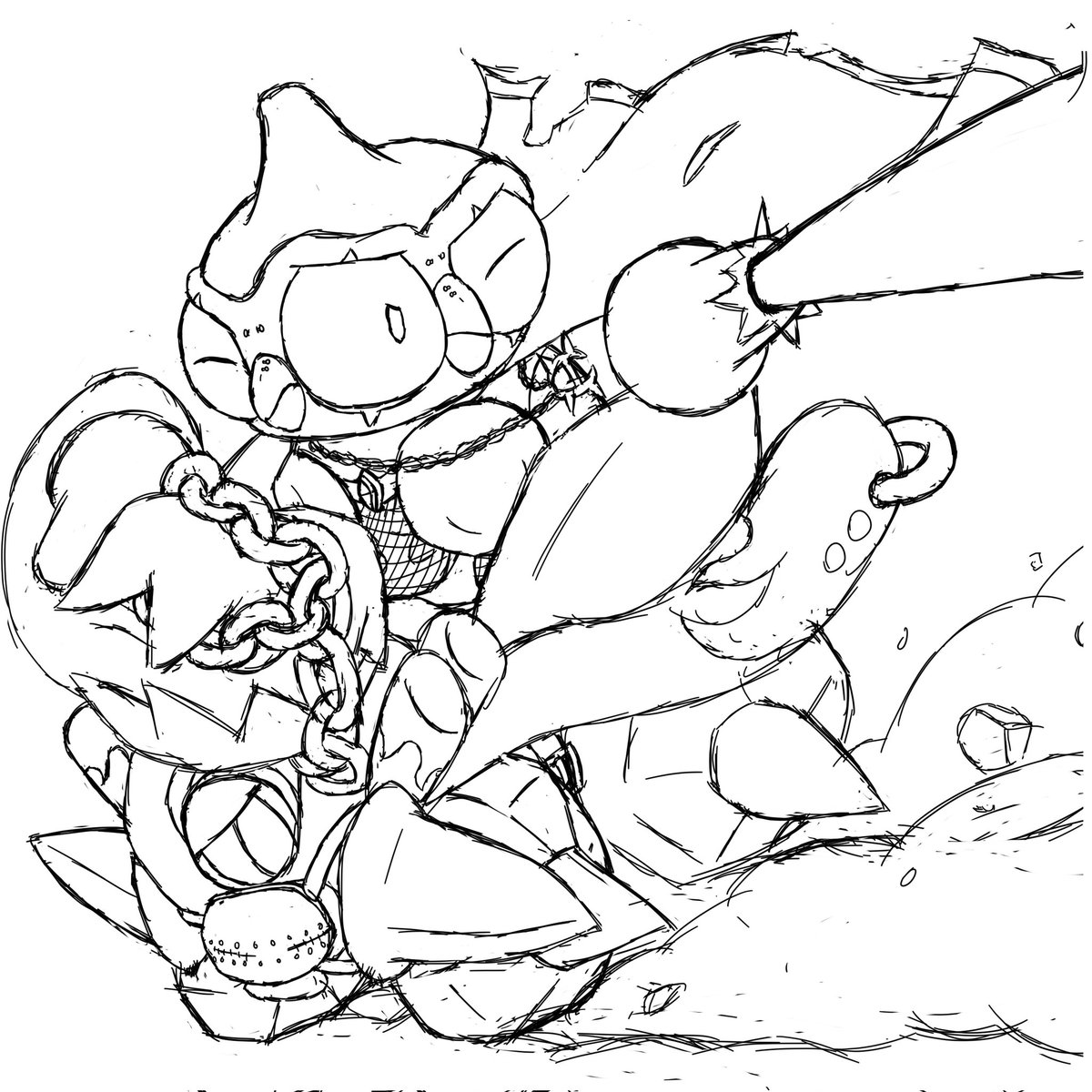 anoelotl's tweet photo. Ok so hear me out. 

BDSM combat biker aesthetic but the rider is actually domming their motorcycle. 

Also Claydol and Revavroom are cool... https://t.co/niTyvWZfXH