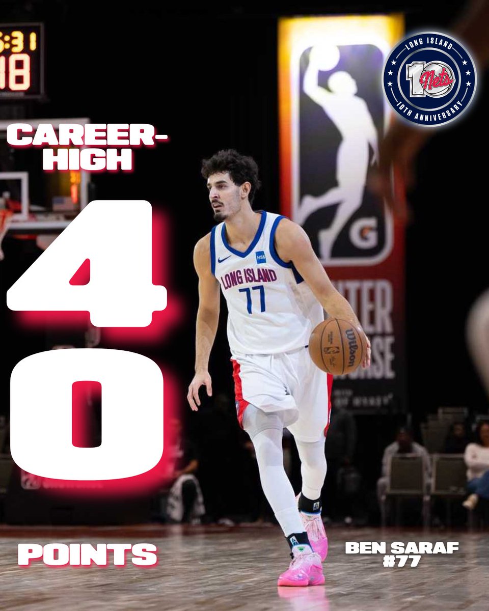 LongIslandNets's tweet image. First 40-Point Game for Ben 🙌