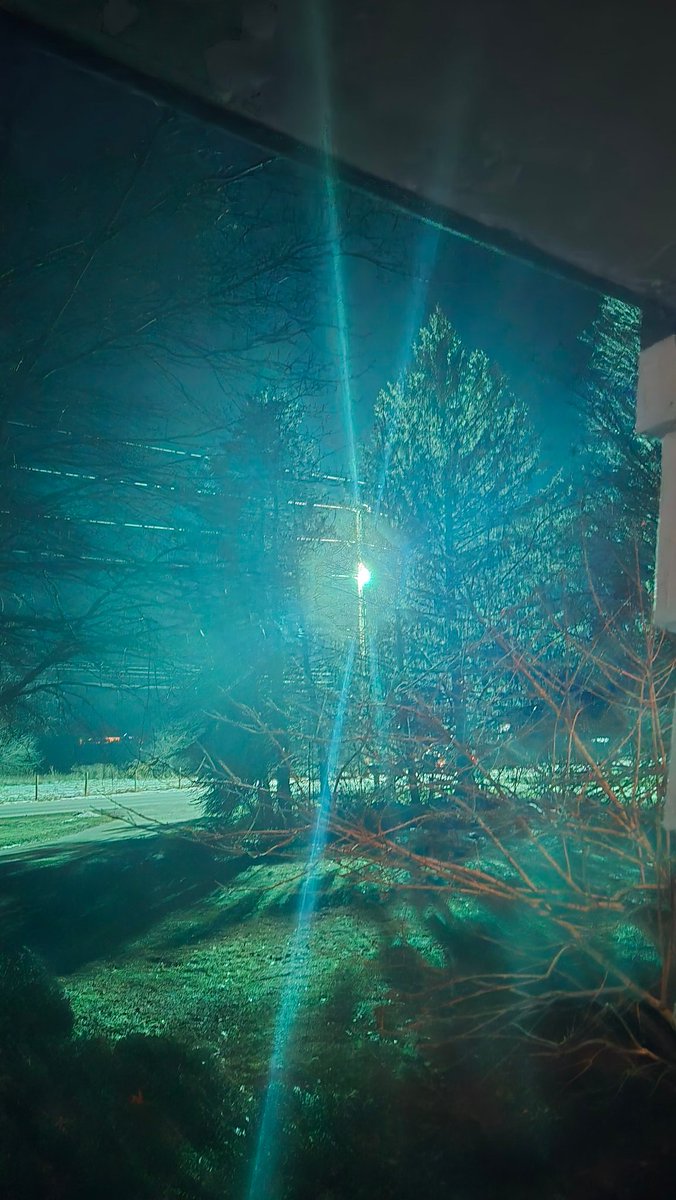 So the telephone pole outside our house lit up blue and green flames...I just wish I knew who was calling for aid 😅