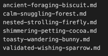 Fun find of the day.

I just learned Claude Code has a folder 

~/.claude/plans/

that gives random names to the plans it generates.

I'm curious what random names other people are seeing?

Here's mine: