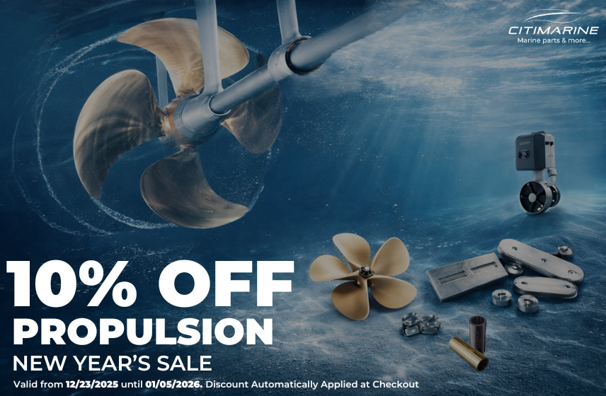 CitimarineStore's tweet photo. Enjoy 10% OFF propulsion parts during our New Year’s Sale — from propellers and thrusters to cutless bearings and shaft seals, we’ve got everything you need for reliable performance on the water.

🗓️ Valid Dec 23, 2025 – Jan 5, 2026
�� Discount applied automatically at checkout https://t.co/glHl2hOROy