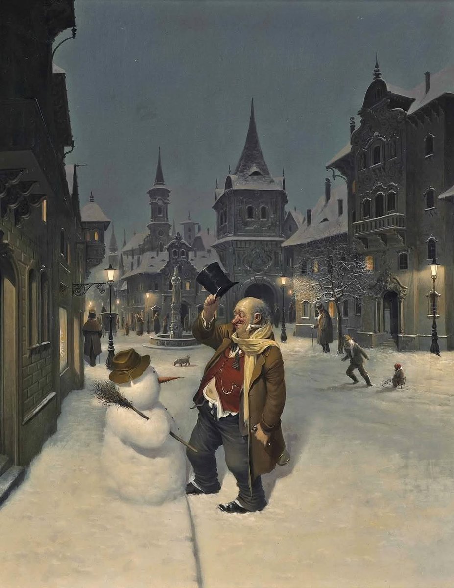 ӨГЛӨӨНИЙ МЭНД - 
Jó reggelt kíváno 🇭🇺

"Цасан хүнтэй мэндэлсэн нь"
Унгарын зураач Вида Габорын бүтээл 

Vida Gabor (1937-1999) нь Унгарын 20-р зууны нэртэй зураач.