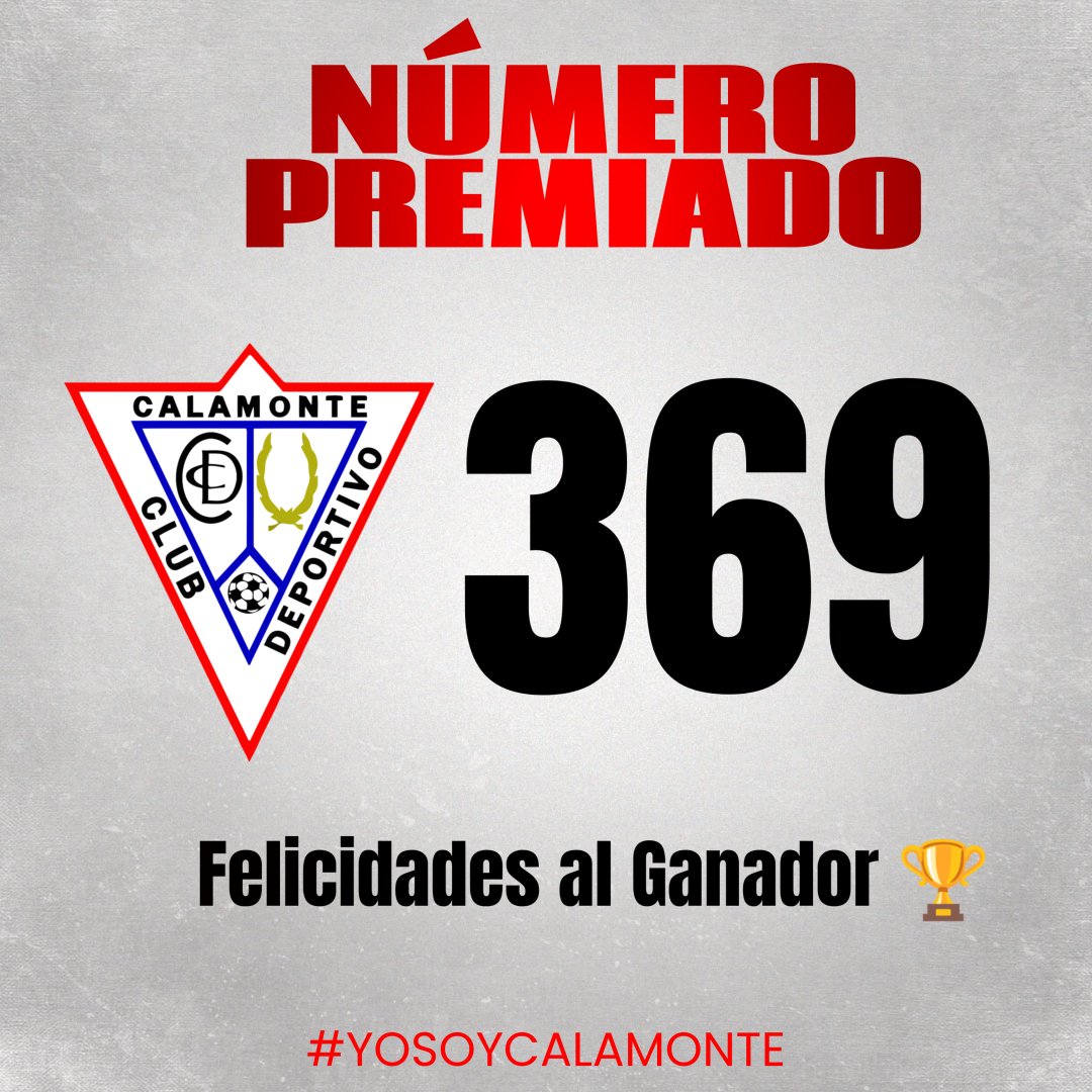 CCalamonte's tweet image. Aquí os dejamos el Número Premiado de nuestro Sorteo Especial de Navidad, desde el @CCalamonte felicidades al ganador y a todos/@ gracias un año más.

#navidadblanca