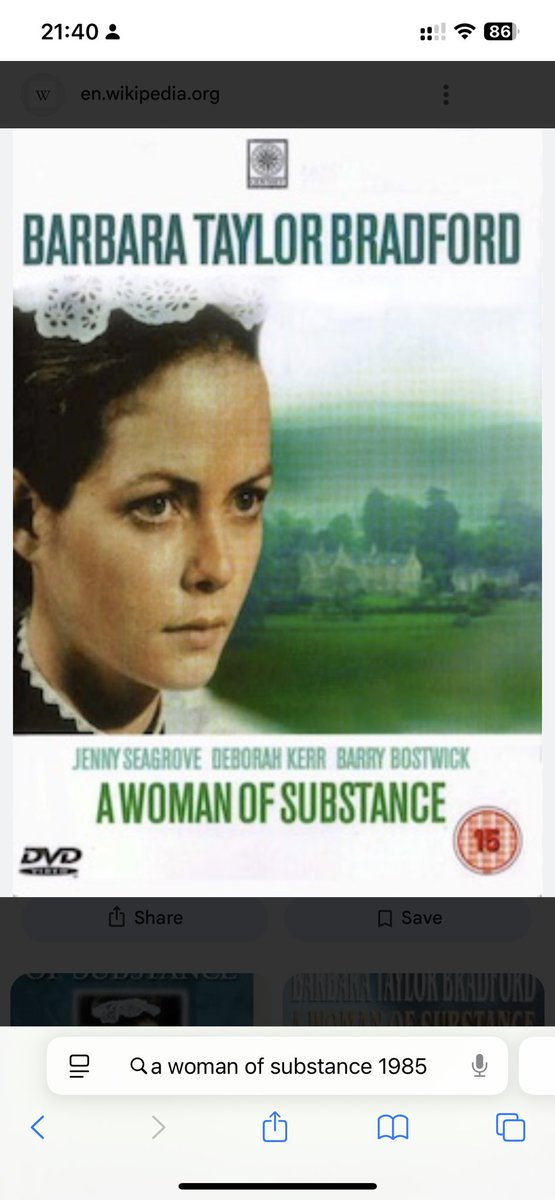 It was made a long time ago…but it still works!  This is streaming on Channel 4 over the festive period. Might bring back some memories!!! #awomanofsubstance #barbarataylorbradford