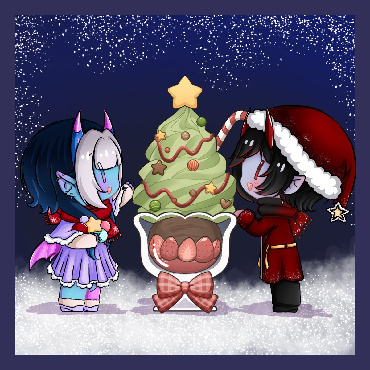 Cute sundae x-mas tree decorating with a cool gargoyle! 

Amazing art by: <a href="/SachiiArt/">Sachii Kobayashi~🌸~Vgen</a> 
Gifted by the lovely <a href="/mochii_chuu/">ChiiZuBurgur</a> 
Thank you for this lovely gift!