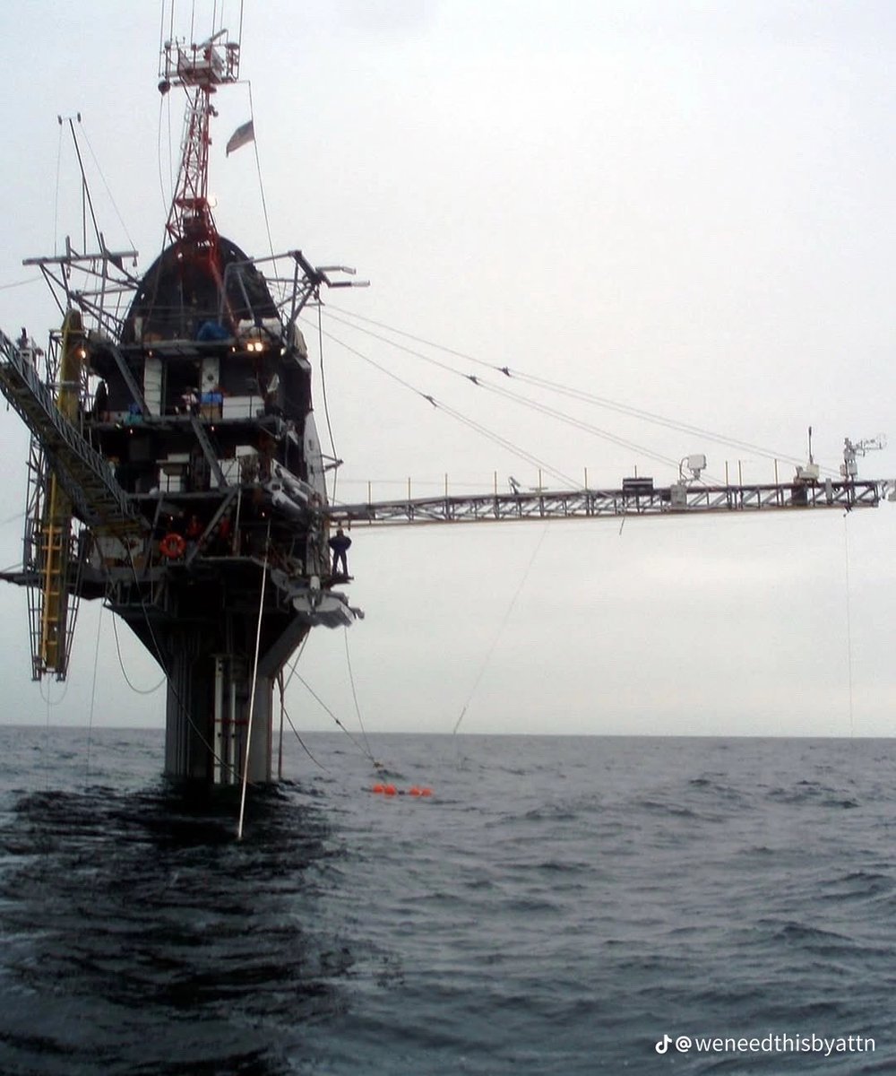 Meet R/P FLIP – quite possibly the strangest and most brilliant research vessel ever built.

The Floating Instrument Platform (FLIP) is 108 meters (355 feet) long. It travels to its research site just like a normal ship… horizontally.  
But once it arrives, it does something