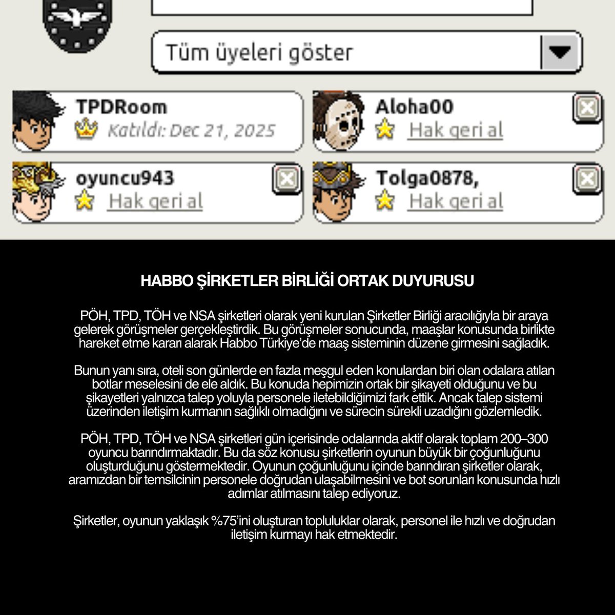 Habbo TR Şirketler Birliği tweet media