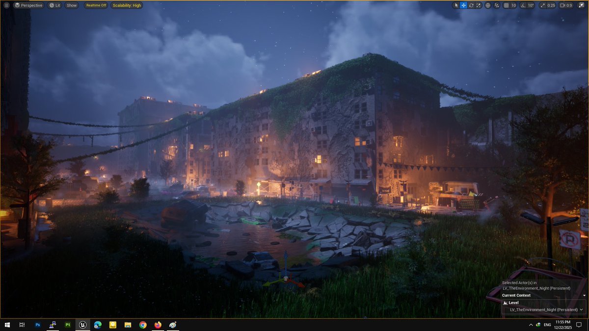 JVAD3D1's tweet photo. And finally, Creating a night mode for Post Apocalyptic Street is done!   The night mode will be added to the product on FAB after receiving 10 positive reviews. 
FAB: https://t.co/JmX1fu2STC
More pictures of night mode:
https://t.co/dCp7pk13xg
@fab @UnrealEngine https://t.co/YAJ5PHQU4f