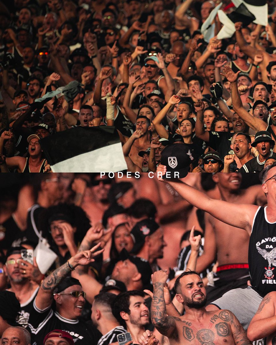 Corinthians's tweet photo. A Fiel deu show em 2️⃣0️⃣2️⃣5️⃣ e no último jogo do ano não poderia ser diferente! 👏🏽

Aula extraordinária de arquibancada! ⚫⚪

Valeu, Fiel! Nos vemos no começo do ano que vem! 👊🏽

#TETRAPoderosoTimão
#VaiCorinthians https://t.co/Yw09zijMlI