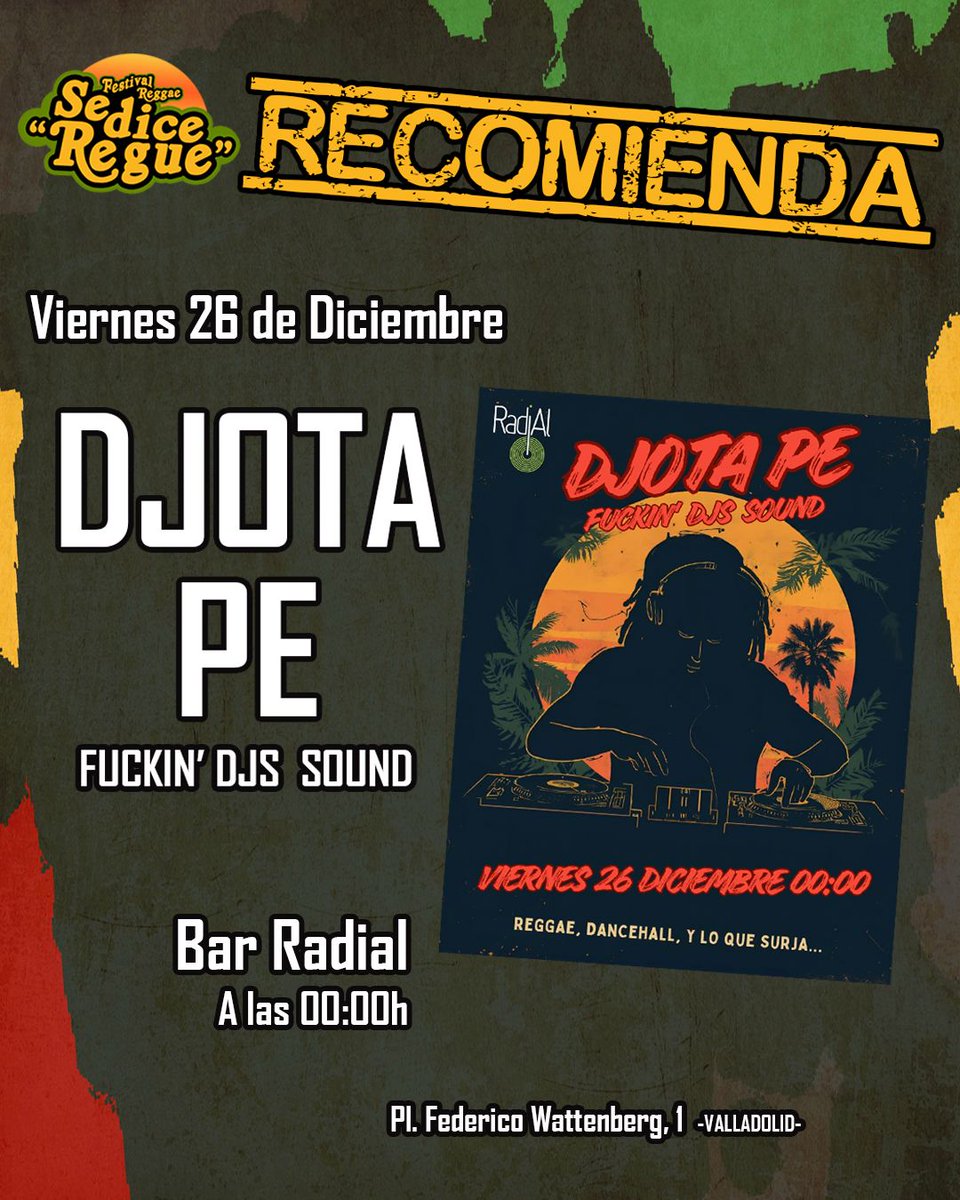 Después del concierto de Daddy Ganji &amp; The Progenitors... el Reggae sigue en @radial_valladolid 😉