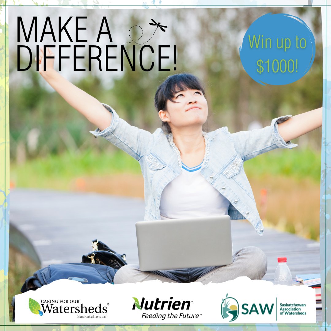 ATTENTION students in Grades 7-12! Get a chance to win cash prizes for answering the question:
“What can you do to improve your Watershed?”

 Contact education@saskwatersheds.ca for more info

#watershed #SaskWatersheds #educationmatters #ContestAlert #youthdevelopment #Nutrien
