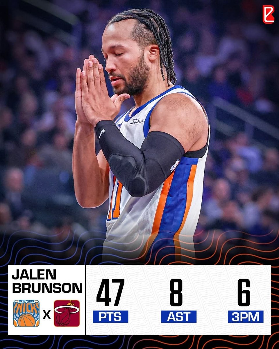 Tosen_Kaname_'s tweet image. Jalen Brunson knocked down six triples during New York’s win over the Heat on Sunday 🎯 #Cap11 #NewYorkForever @nyknicks
